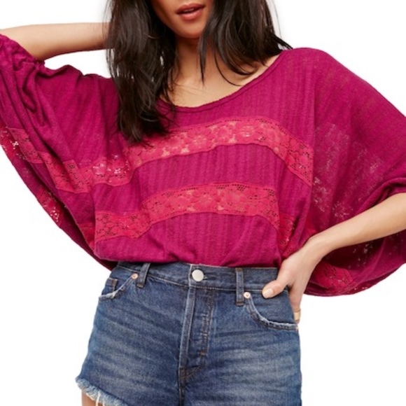 Free People Tops - NEW FREE PEOPLE! PLUM LACE PULL OVER!